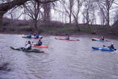 Paddlers participating in the 2022 Sydenham River Canoe and Kayak Race held on May 1st, 2022.