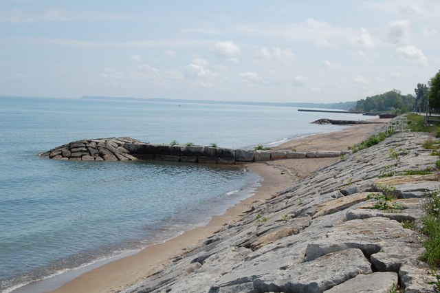 armour stone wall with a groyne for the Sarnia Erosion Control Project